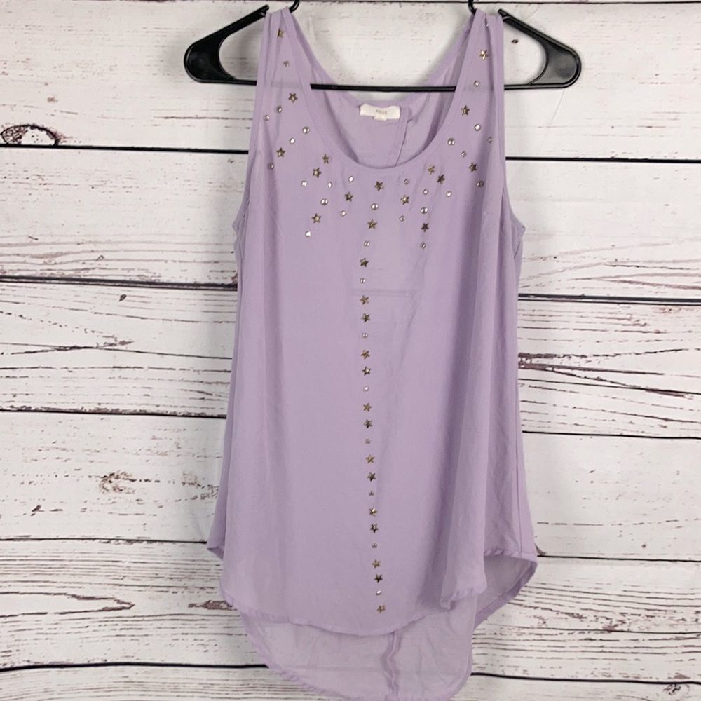 MINE Sheer Purple Tank Top